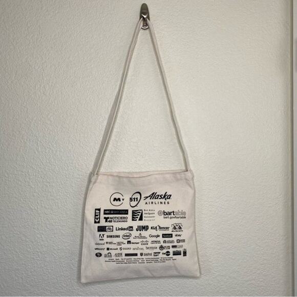 Bay Area California Bike to Work One Shoulder Canvas Tote - Picture 7 of 8